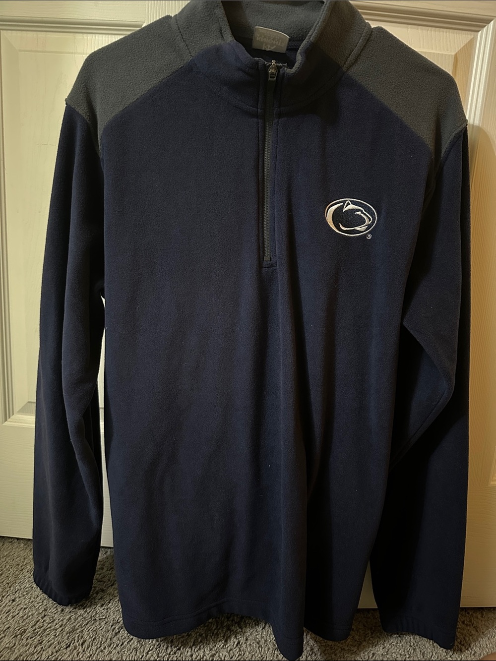 Navy Quarter-Zip Fleece Pullover
